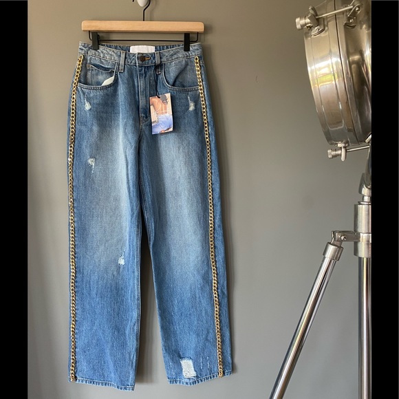 Naked Wardrobe | Gold Chain Denim | NWT - Picture 2 of 7